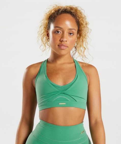 Staniki Sportowe Gymshark Whitney Mesh Damskie Zielone | PL 725UQX